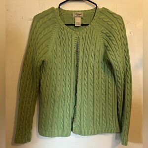 L.L. Bean women’s green cardigan